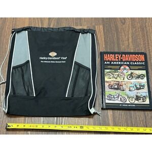 Harley Davidson Motorcycles Drawstring Backpack And An Americans Classic Book